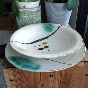 Vintage Baum Bros. Ceramic Plates Eyes Splash Collection